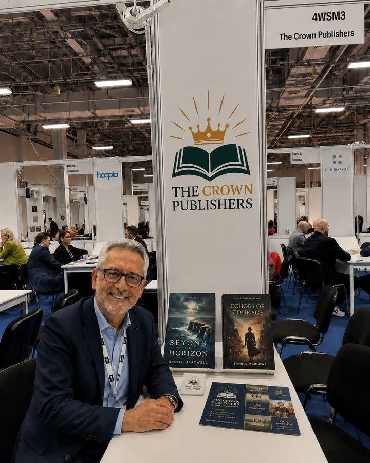 The Crown Publisher at a book fair